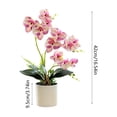 thumbnail image 3 of Artificial Phalaenopsis Orchid Bonsai Potted Plant Silk Flower Arrangement Realistic Home Decor Desktop Office Wedding Centerpiece Maintenance Free Floral Display Indoor Outdoor Decor, 3 of 6