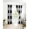 thumbnail image 4 of Fsddascl Black White Plaid Blackout Curtains for Bedroom/Living Room, Thermal Insulated Kitchen Curtains, Spring Farmhouse Buffalo Checkered Grommet Darkening Window Treatment Drapes 42"x84"x2, 4 of 8