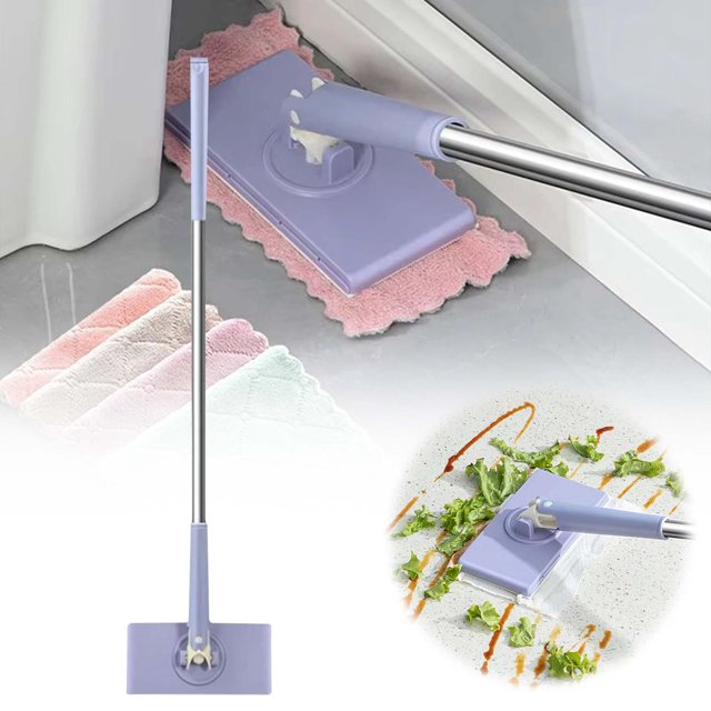 Xuewenshw Automatic Cloth Changing Mini Mop Automatic Mini Mop Hands Mini Mop Compatible With Face Towels For Bathroom & Kitchen(with Rag) Fantastic Bathroom