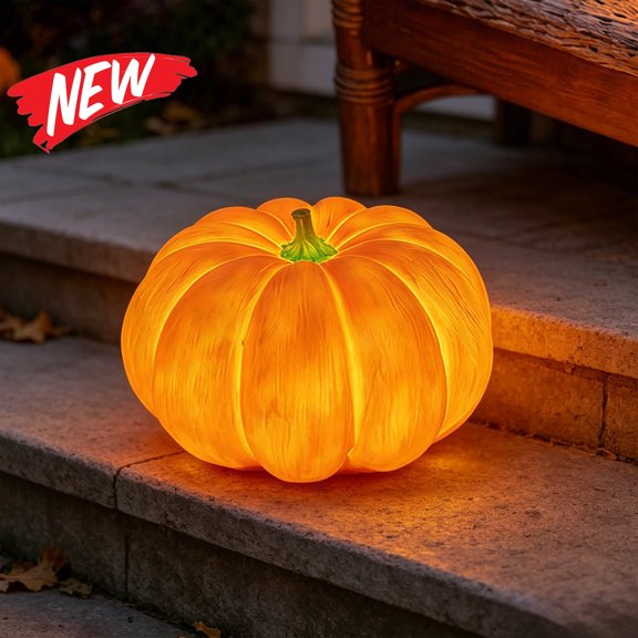 Halloween Decorations Savings, Halloween Solar Pumpkin Landscape Light, Realistic Glowing Pumpkin Halloween Decorations Indoor Outdoor, Auto On/Off Dusk to Dawn, Solar Powered Light for Halloween
