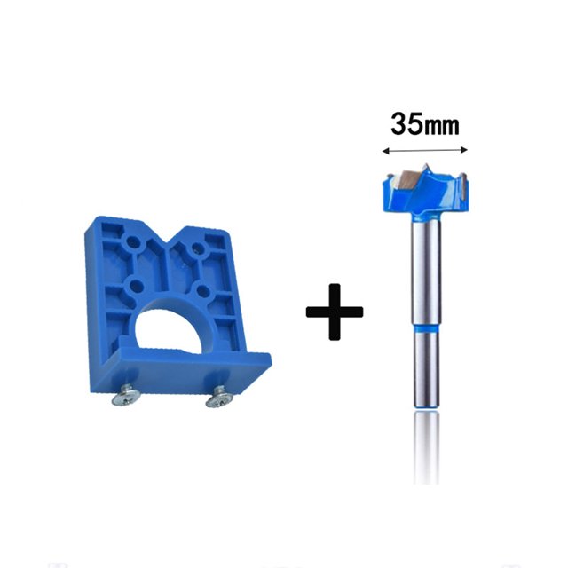 Plantilla de enrutador de orificio de perforación de bisagra Kit de plantilla de bisagra oculta hoja incisiva de aleación de ABS compacta fácil de usar para armario ANGGREK Otros