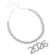thumbnail image 5 of GOOHOCHY Collar de cadena con diamantes de imitación: Gargantilla cubana brillante de 2026 con colgante de número, cadena de plata para hombres y mujeres, joyería de hip hop para bodas, graduaciones, 5 of 8