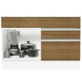 thumbnail image 3 of Mueble de Cocina Madesa Glamy 120 x 60 cm 1 Puerta 2 Cajones Blanco/Marrón, 3 of 5