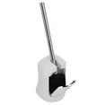 thumbnail image 4 of Escobillero de pared con mango de acero inoxidable chapado para organización de baño, color blanco, 4 of 5
