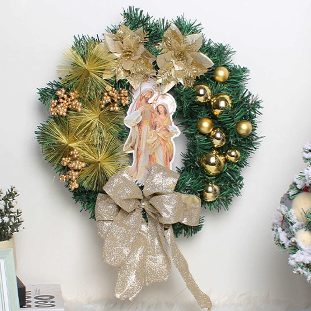 16 inch Christmas Wreaths Sacred Christmas Wreaths for Front Door,Image