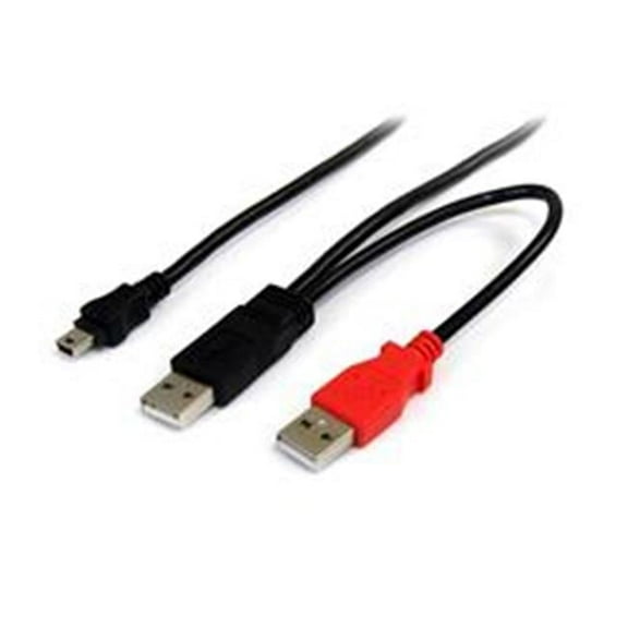 StarTech.com  1 ft. USB Y for External Hard Drive USB A to Mini B Cable - Black - 1 ft. (0.3 m)