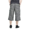 thumbnail image 5 of FEDTOSING Men's 3/4 Long Capri Shorts Casual Elastic Waist Cotton Relaxed Fit Cargo Shorts Black, 5 of 6