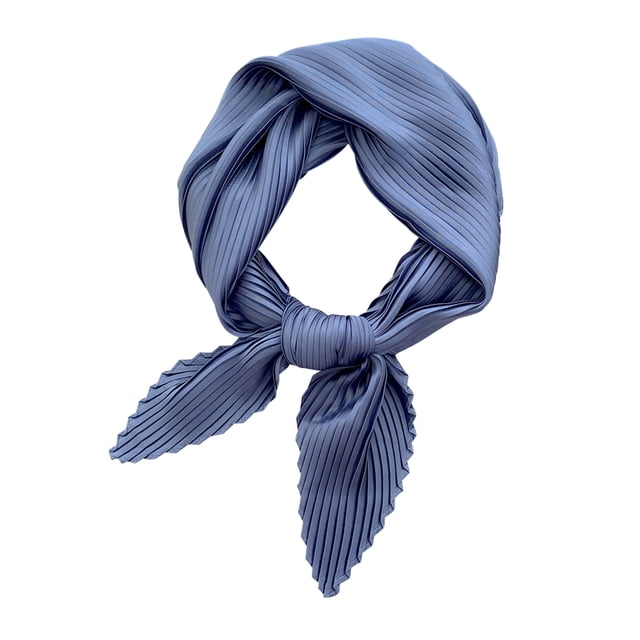 Bufandas plisadas de color sólido, bufanda pequeña para mujer, bufanda de seda lisa y ligera, bufanda de primavera, bufanda decorativa, bufanda para el cuello para mujer
