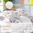 thumbnail image 2 of Christmas Snowflakes Bedding Duvet Cover Set Queen Size 4 Pieces Xmas Purple Brown White Background Bedding Set with Zipper Closure, 1 Comforter Cover 90x92 Inches 1 Flat Sheet & 2 Pillow Cases, 2 of 7