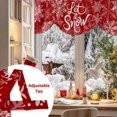 thumbnail image 5 of Winter Snow Tie Up Valances Curtain, Christmas Snowflakes Red Vintage Decoration Adjustable Rod Pocket Short Window Treatment Tie Up Curtains Valances for Kitchen Living Room Bathroom 54x18 Inches, 5 of 9