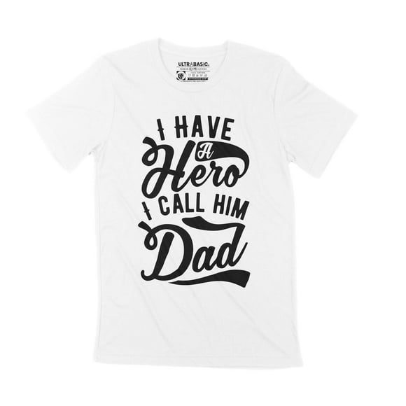 Men's Graphic T-Shirt I Have Hero I Call Him Dad Shirt Inspiring Message Eco-Friendly Limited Edition Short Sleeve Tee-Shirt Vintage Birthday Gift Novelty
