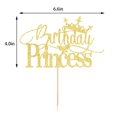 thumbnail image 2 of Cake topper de cumpleaños Princesa dorado con glitter 17 x 20 cm, 2 of 8