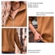 thumbnail image 4 of Blusa de mujer con escote en V, mangas largas y detalle de hombros caídos con cremallera en tonos caramelo, 4 of 5