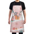 thumbnail image 4 of Yayeee Chief Kitchen Apron with Pockets for Cooking Water Resistant Unisex Adjustable Neck Strap, Pink Christmas Snowman, 4 of 7