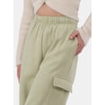 thumbnail image 2 of No Boundaries Soft Fleece Wide Leg Cargo Sweatpants, Women’s, 2 of 5
