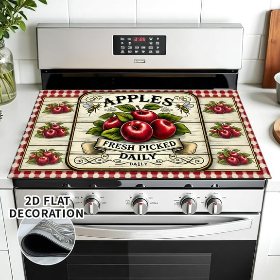 Stove Top Cover for Electric Stove 28 "x 20 ", fruit pattern Heat Resistant Glass Top Stove Cover Protector, Induction Cooktop Protector Stove Top Covers Mat, Kitchen Flat Stove Top Covers