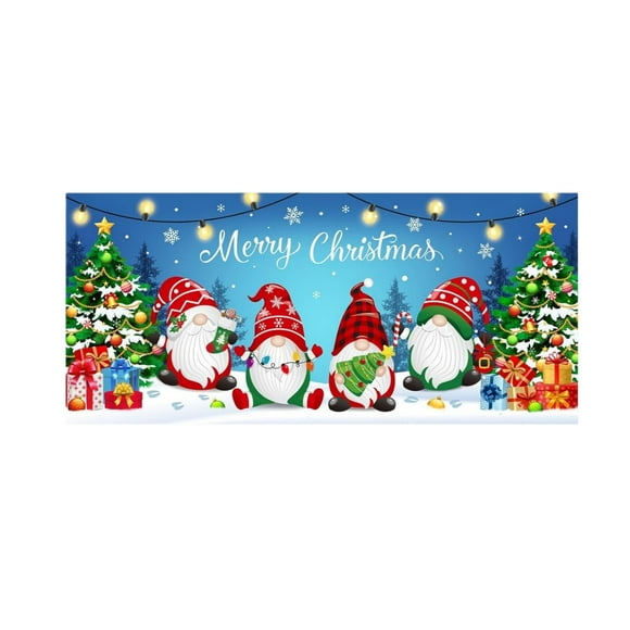 Hearth & Gear Garage Door Cover Banner 16x7 Feet Holiday Outdoor Decorative Rope Snowman And Holiday Design Holiday Wall round Flat for Crafts Outdoor Banner Post Set round Banner Baptism Garden Flag
