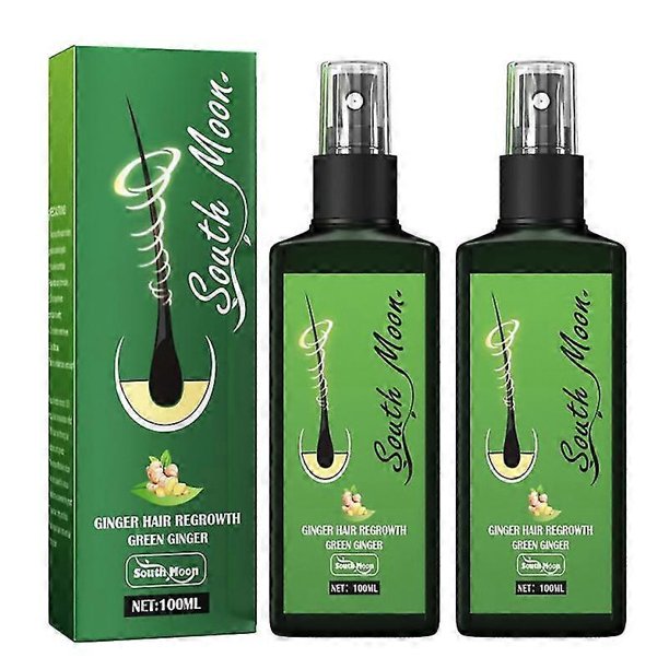 Spray para el crecimiento del cabello de 100 ml, loción para el crecimiento del cabello, spray para peluquería, reparación del cabello, jengibre, regeneración del cabello, jengibre verde, 2 unidades,