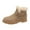 Khaki, variant on Winter Snow Boots for Women Casual Suede Hook and Loop High Top Furry Lined Lightweight Low Heel Round Toe Ankle Booties