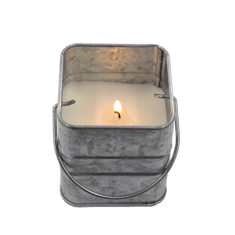 Mainstays Outdoor Citronella Candle, 2 oz Mini Metal Bucket, Single Wick, Up to 11 Hours Burn Time