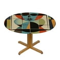 thumbnail image 3 of JEUXUS  Modern Mid Century Printed Round Tablecloth Elastic Fitted Table Cover, 3 of 7