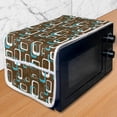 thumbnail image 1 of Geometric Microwave Oven Cover, Retro Inspired Grunge Style Funky Image in Repetitive Pattern, Water Resistant Organizer with Pockets for Kitchen, 36" x 12", Dark Cocoa Sky Blue, by Ambesonne, 1 of 4