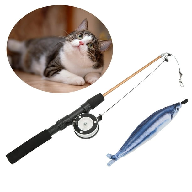 Ymiko Cat Toys, Bite Resistant Flexible Attractive Funny Cat Stick For Cats Saury + Fishing Rod,red Fish + Fishing Rod,grass Carp + Fishing Rod Red Fi