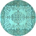 thumbnail image 1 of Ahgly Company Indoor Round Persian Light Blue Traditional Area Rugs, 8' Round, 1 of 4