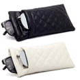 thumbnail image 4 of Soft PU Sunglass Case Double Storage Pouches Compact Travel Design Squeeze Top Sunglass Bag, 4 of 13