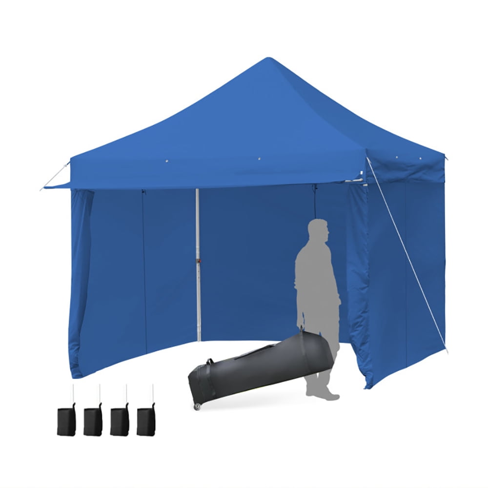 Aimee Lii 10 x 10 Feet Pop-up Gazebo with 5 Removable Zippered Sidewalls and Extended Awning, Backyard Canopy Gazebo, Blue Aimee Lii 10 x 10 Feet Pop-up Gazebo with 5 Removable Zippered Sidewalls and Extended Awning, Backyard Canopy Gazebo, Blue