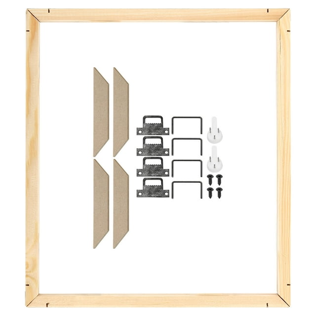 Unique Bargains Canvas Stretcher Bars Kit, 24x16 Inch Rectangle Solid Wood Frame for Paint, Prints, Oil Paintings, Wood Color