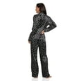 thumbnail image 2 of Women's Lilac+London Long Satin Notch Collar Pajama Top & Pajama Bottoms Set Color: Ivory Pink Size: S LONG, 2 of 4