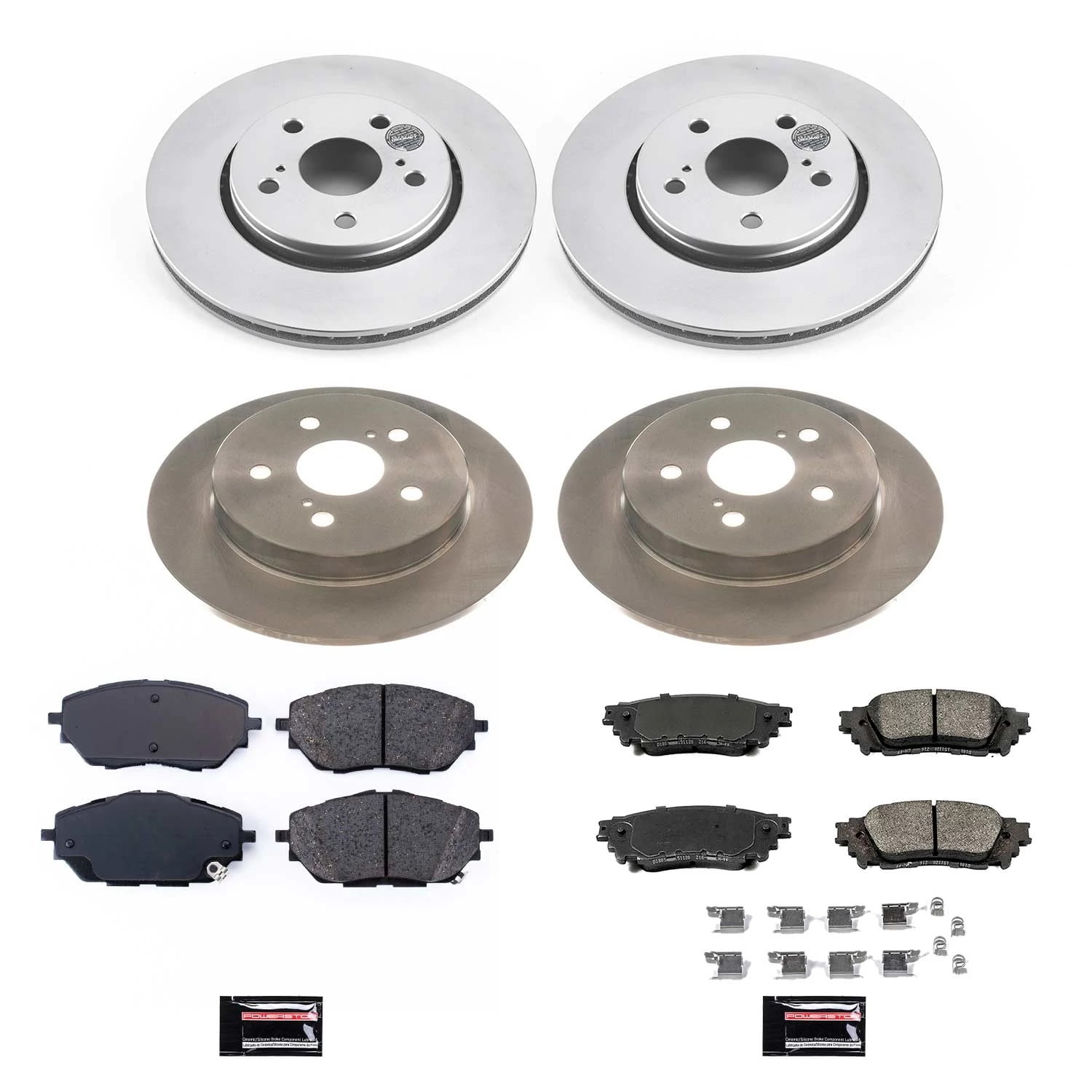 PowerStop Front and Rear Stock Replacement Brake Pad and Rotor Kit Fits: TOYOTA Select Models KOE7925