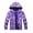 Purple-1(lining:fleece), variant on MGEOY Girls Rain Jackets Lightweight Waterproof Hooded Raincoats Windbreakers