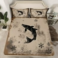 thumbnail image 3 of Feelyou Rustic Fish Print Twin Sheet Sets for Men, Western Happy Christmas Twin Fitted Sheet, Hippie Wildlife Animal Flat Sheet, Breathable Home Decor, 3 Pieces, 3 of 8