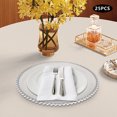 thumbnail image 2 of 25 Set Plates Round Polystyrene Dinner Plates Charger Serving Tray Clear Charger （Silver）, 2 of 12