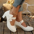 thumbnail image 4 of Willtoo Women's Platform Mary Jane Pumps with Bow, Closed Toe Chunky Heels Dressy Shoes Casual Daily Cute Heels, 4 of 7