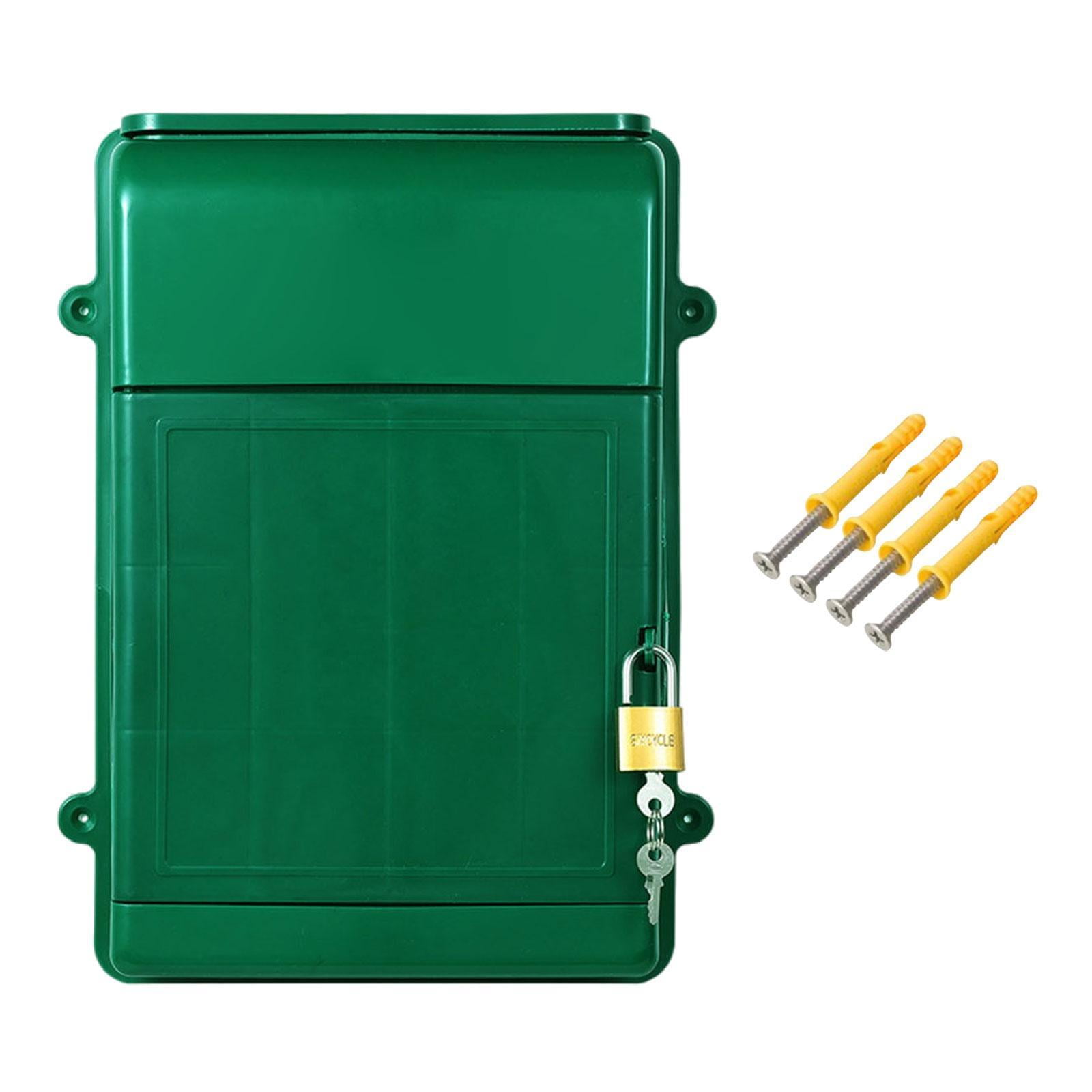 Baoblaze Wall Mounted Mailbox with Lock Ballot Box Multifunctional Suggestion Case Organizer 34.5x26x10cm Letter Box for Hotel Business Green