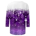 thumbnail image 5 of Christmas 3/4 Sleeve Tops for Women,Christmas Shirts for Women Casual 3/4 Length Sleeve Fall Tops Funny Cute Snowman Print Graphic Tees Blouses, 5 of 5