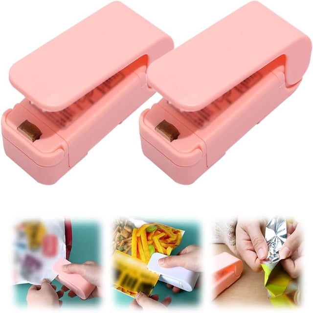 Antqov Household Mini Portable Hand Press Plastic Bag Snack Sealing Machine 2PCS, Home Accessories