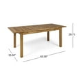 thumbnail image 2 of Noble House 63" Acacia Wood Expandable Design and Durable Outdoor Dining Table, Natural, 2 of 12