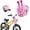 Pink Unicorn, variant on Mini-Factory Kid's Bike Basket and Bell 2pcs Play Set for Kid Girls, Cute Cartoon Unicorn Pattern Bicycle Handlebar Basket Plus Safe Cycling Ring Horn