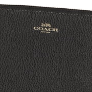 Coach Women's Small Pebbled Leather Corner Zip Wristlet (Black)