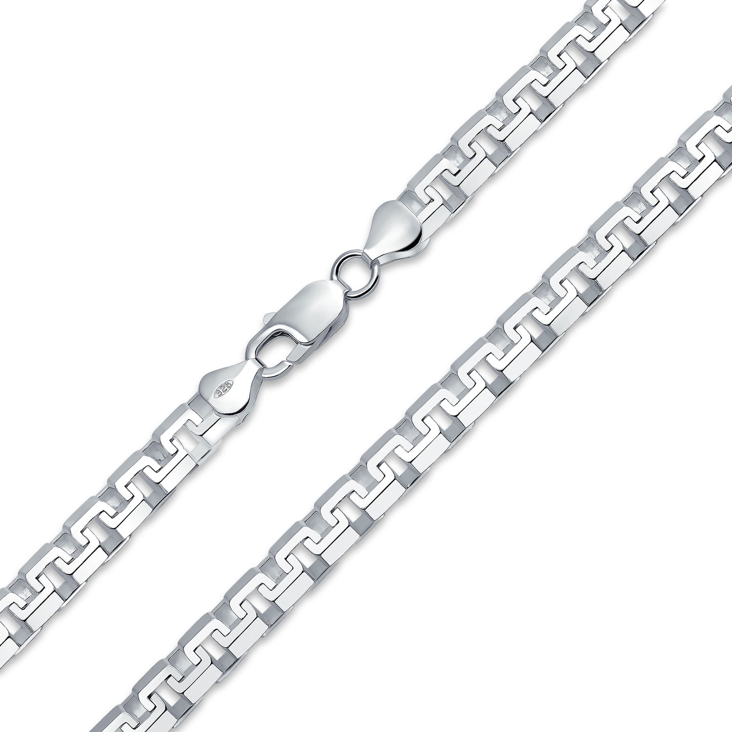 Roman Links 925 Sterling Silver Necklace Chain for Men All Lengths