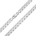 thumbnail image 2 of Mens 6.5 Thick Heavy Solid Franco Square Chain Link Necklace for Men Greek Key Design for Men .925 Sterling Silver 20 Inch Made In Italy, 2 of 5