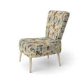 thumbnail image 3 of Designart "Beige Dreamy Garden" Yellow Floral Upholstered Accent Chair - Cottage Arm Chair For Bedroom, 3 of 5