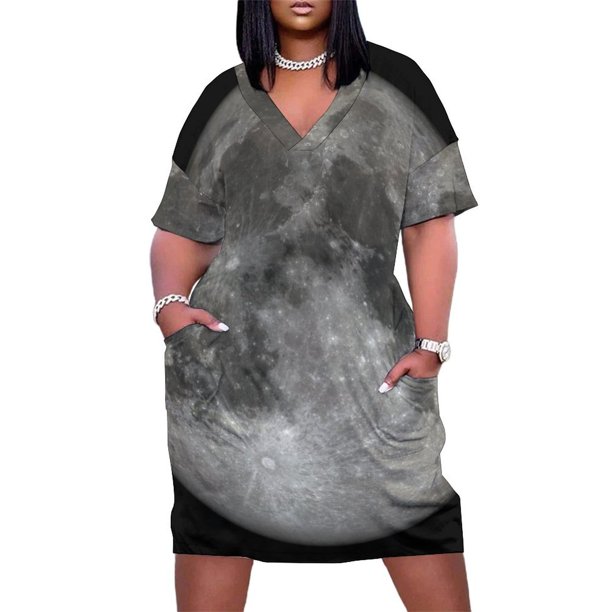 La Luna Piena vestido holgado con bolsillos ropa de verano para mujer