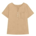 thumbnail image 7 of RQYYD Womens Plus Size Tops V Neck Button Down Tshirts Short Sleeve Dressy Casual Tunic Blouses Summer Outfits, 7 of 7