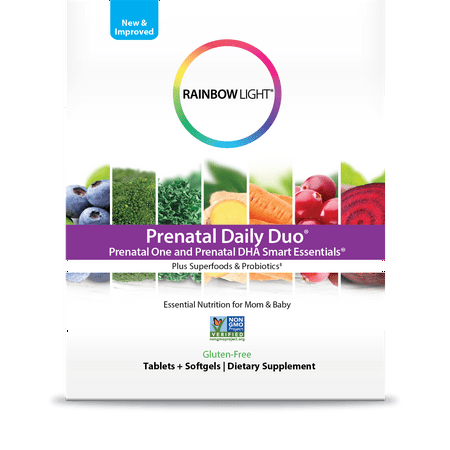 Rainbow Light Prenatal Daily Duo Multivitamin Dietary Supplement Tablets and Softgels -