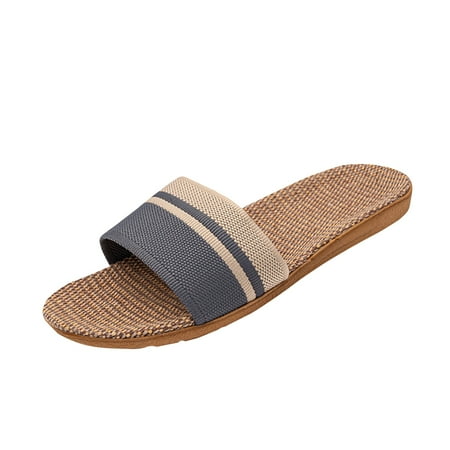 

QWANG Women s Summer Casual Light Linen Slippers Women s Home Breathable Indoor Thick-soled Light Slippers